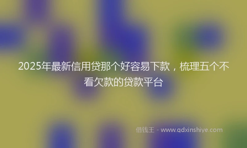 2025年最新信用贷那个好容易下款，梳理五个不看欠款的贷款平台