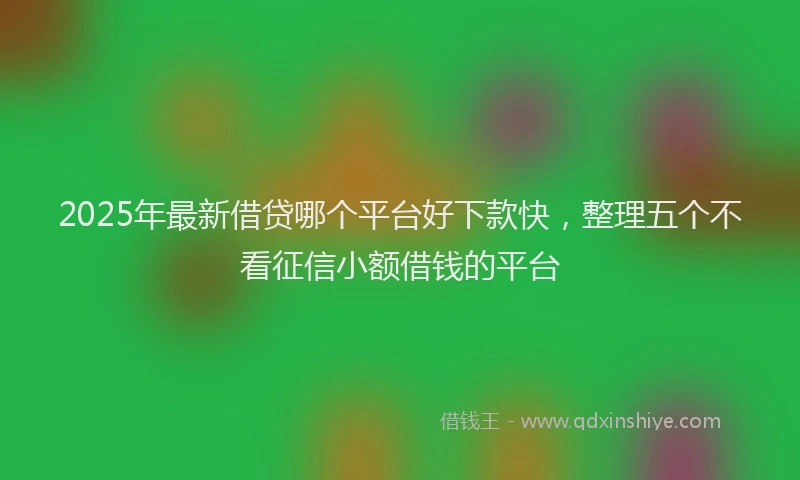 2025年最新借贷哪个平台好下款快，整理五个不看征信小额借钱的平台