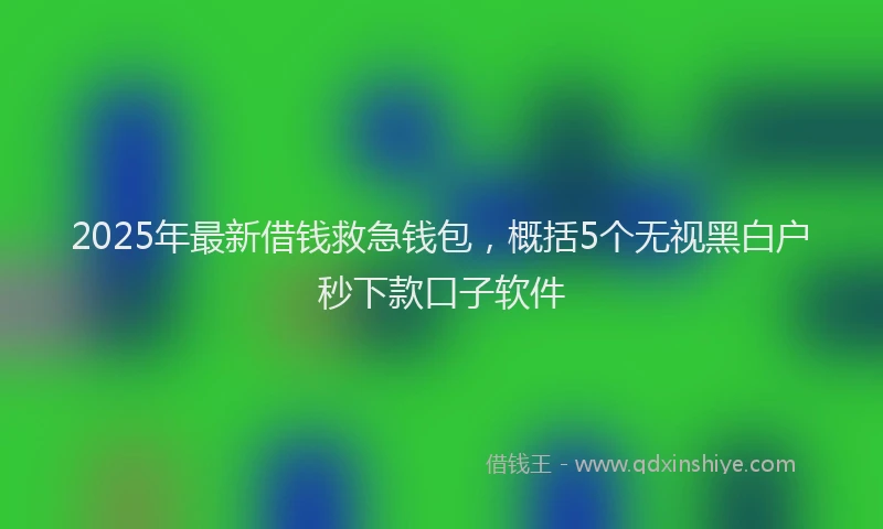 2025年最新借钱救急钱包，概括5个无视黑白户秒下款口子软件