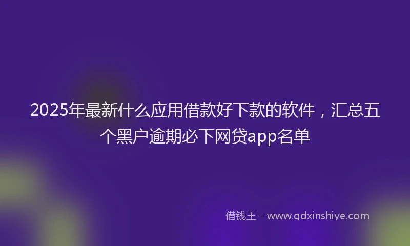 2025年最新什么应用借款好下款的软件，汇总五个黑户逾期必下网贷app名单