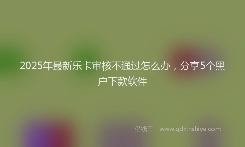 2025年最新乐卡审核不通过怎么办，分享5个黑户下款软件