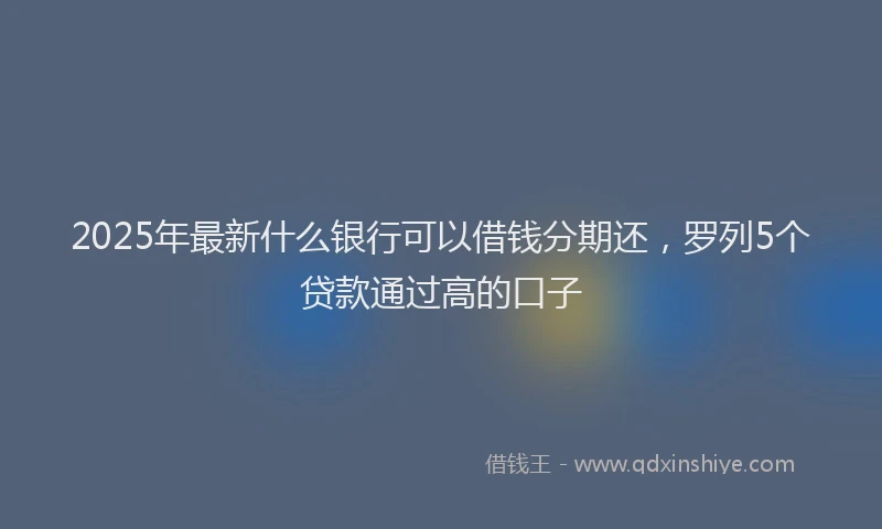 2025年最新什么银行可以借钱分期还，罗列5个贷款通过高的口子