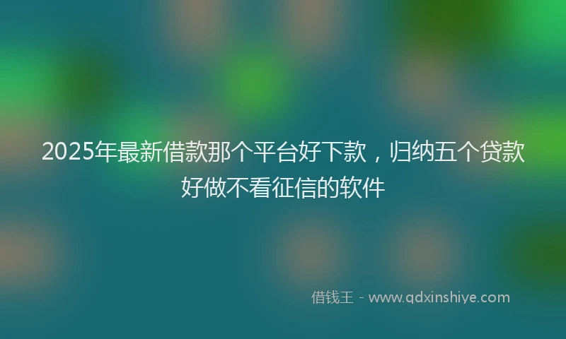 2025年最新借款那个平台好下款，归纳五个贷款好做不看征信的软件