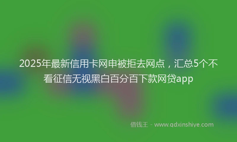 2025年最新信用卡网申被拒去网点，汇总5个不看征信无视黑白百分百下款网贷app