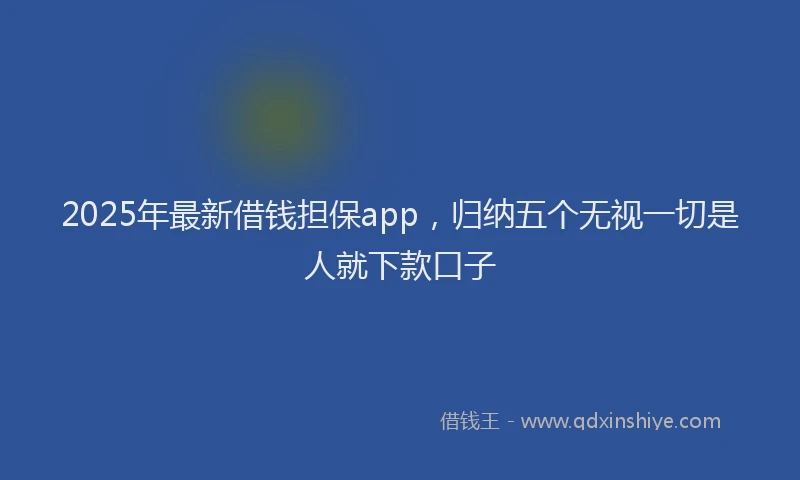 2025年最新借钱担保app，归纳五个无视一切是人就下款口子