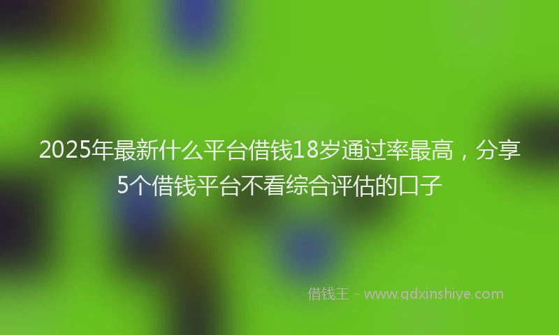 2025年最新什么平台借钱18岁通过率最高，分享5个借钱平台不看综合评估的口子