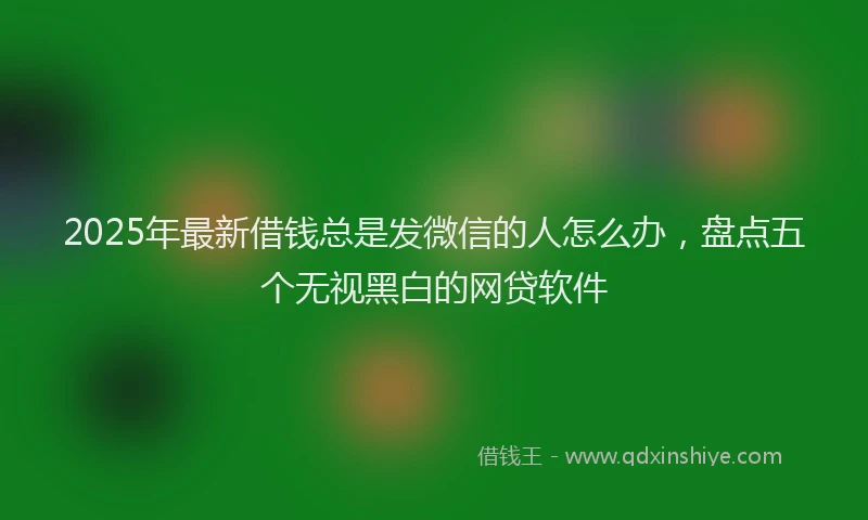 2025年最新借钱总是发微信的人怎么办，盘点五个无视黑白的网贷软件