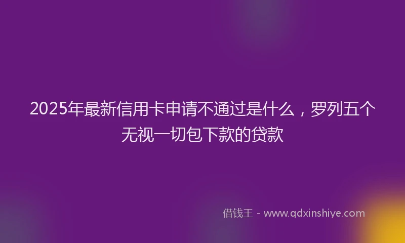 2025年最新信用卡申请不通过是什么，罗列五个无视一切包下款的贷款