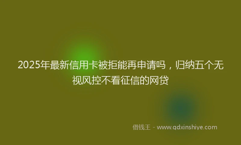 2025年最新信用卡被拒能再申请吗，归纳五个无视风控不看征信的网贷