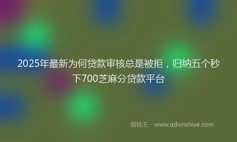 2025年最新为何贷款审核总是被拒，归纳五个秒下700芝麻分贷款平台