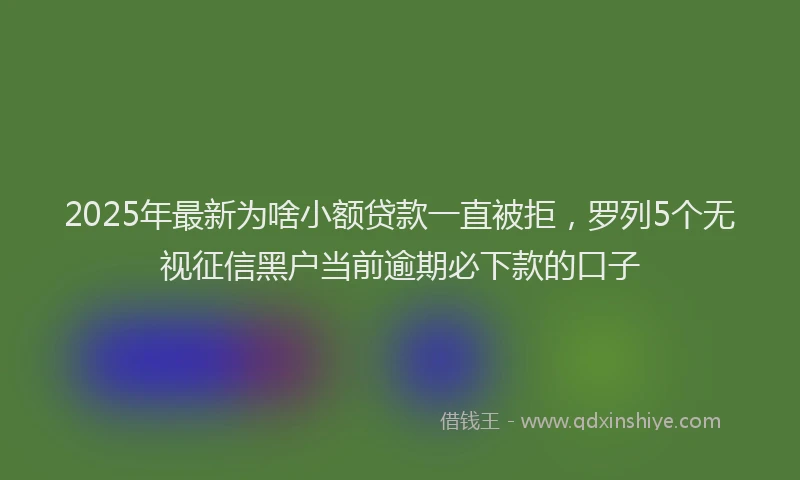 2025年最新为啥小额贷款一直被拒，罗列5个无视征信黑户当前逾期必下款的口子