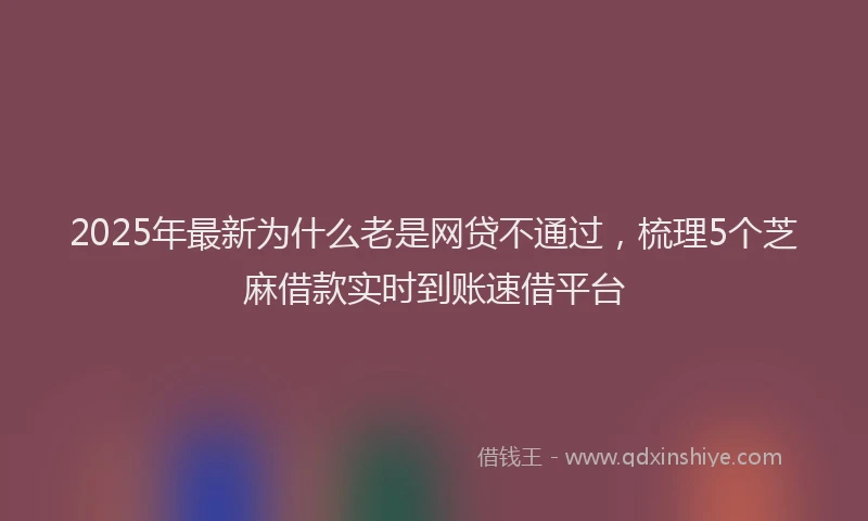 2025年最新为什么老是网贷不通过，梳理5个芝麻借款实时到账速借平台