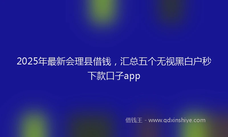 2025年最新会理县借钱，汇总五个无视黑白户秒下款口子app