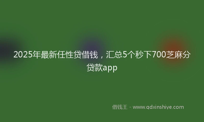 2025年最新任性贷借钱，汇总5个秒下700芝麻分贷款app