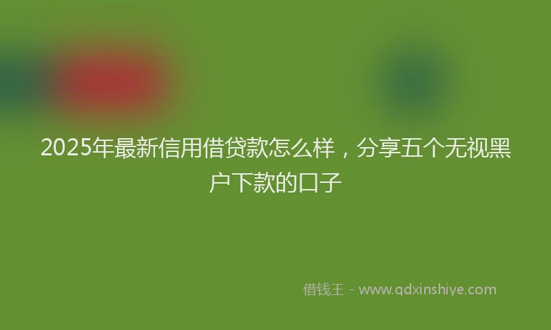 2025年最新信用借贷款怎么样，分享五个无视黑户下款的口子