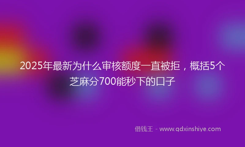2025年最新为什么审核额度一直被拒，概括5个芝麻分700能秒下的口子