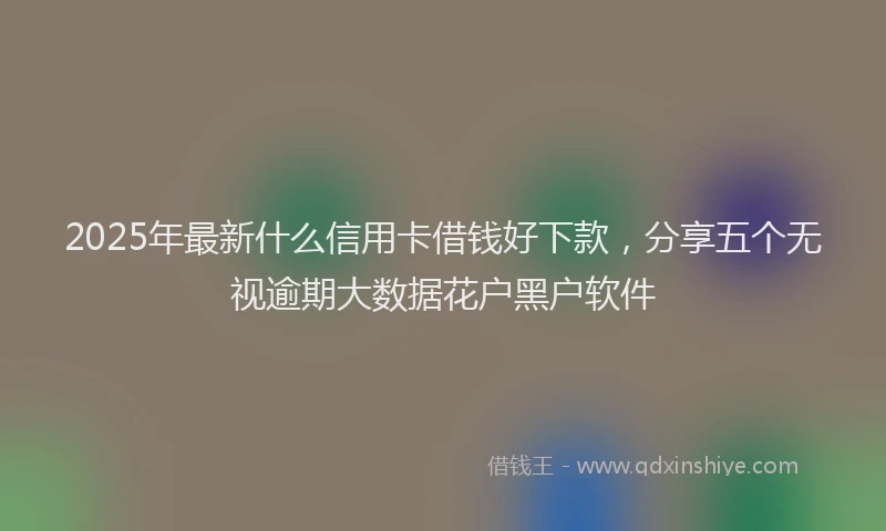 2025年最新什么信用卡借钱好下款，分享五个无视逾期大数据花户黑户软件