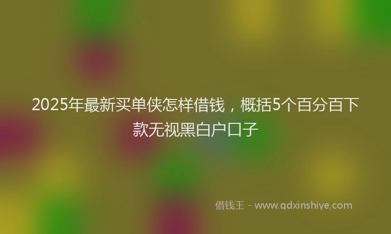 2025年最新买单侠怎样借钱，概括5个百分百下款无视黑白户口子