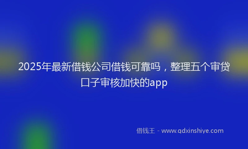 2025年最新借钱公司借钱可靠吗，整理五个审贷口子审核加快的app