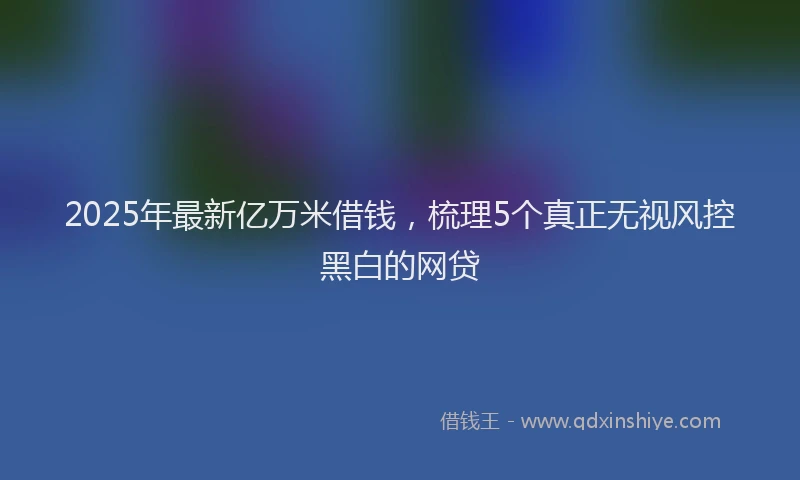 2025年最新亿万米借钱，梳理5个真正无视风控黑白的网贷