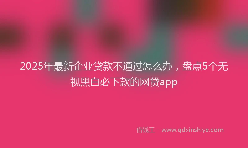 2025年最新企业贷款不通过怎么办，盘点5个无视黑白必下款的网贷app