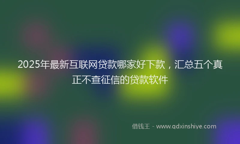 2025年最新互联网贷款哪家好下款，汇总五个真正不查征信的贷款软件