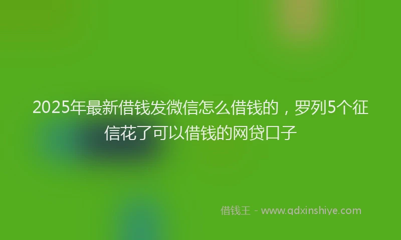2025年最新借钱发微信怎么借钱的，罗列5个征信花了可以借钱的网贷口子