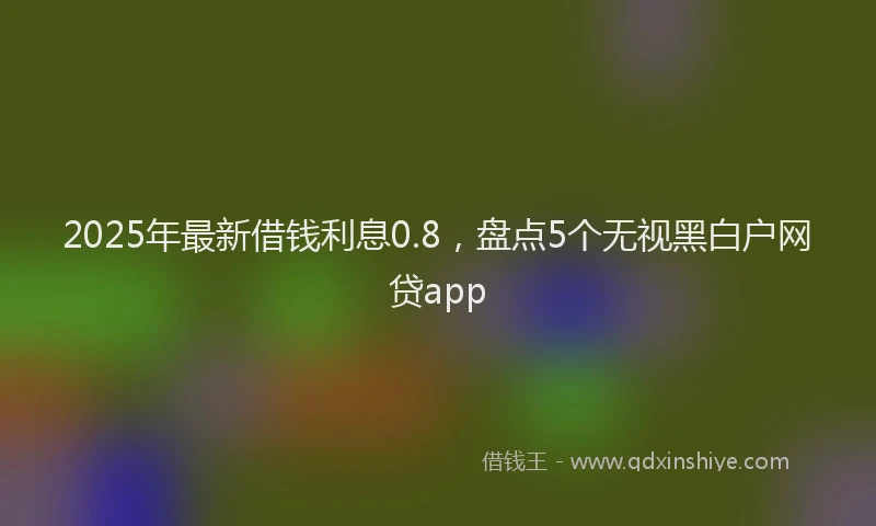 2025年最新借钱利息0.8，盘点5个无视黑白户网贷app