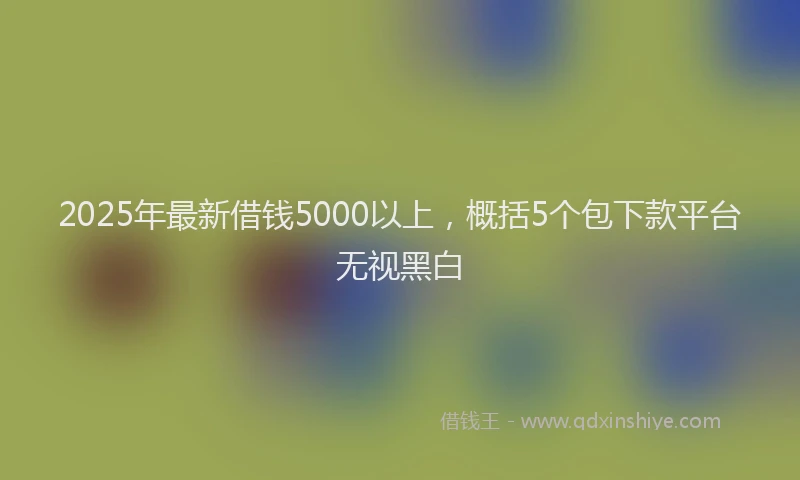 2025年最新借钱5000以上，概括5个包下款平台无视黑白