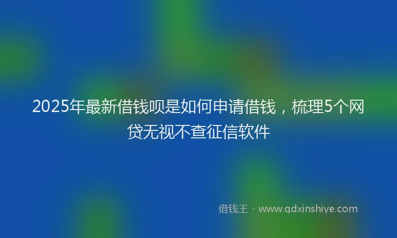 2025年最新借钱呗是如何申请借钱，梳理5个网贷无视不查征信软件
