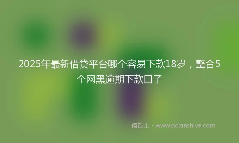 2025年最新借贷平台哪个容易下款18岁，整合5个网黑逾期下款口子