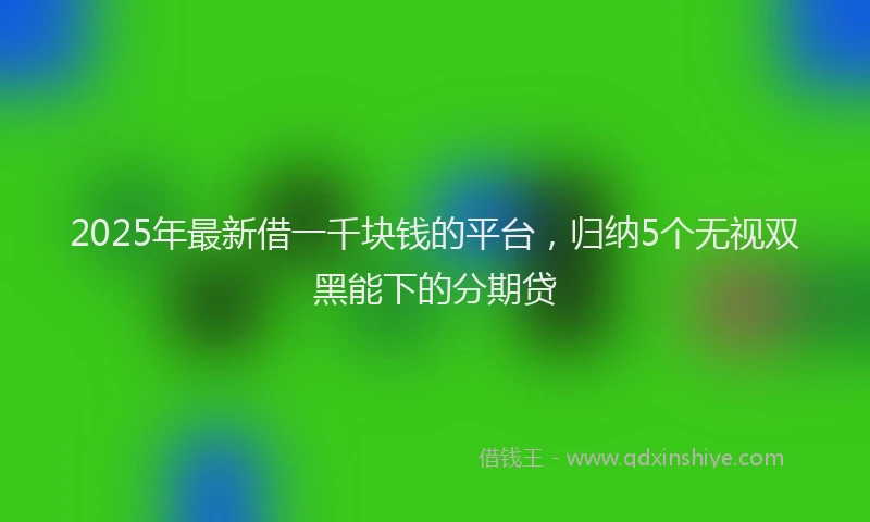 2025年最新借一千块钱的平台，归纳5个无视双黑能下的分期贷