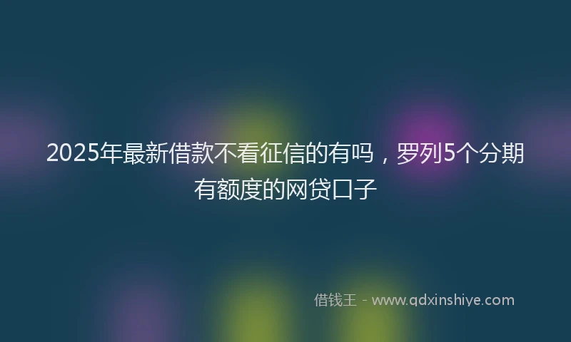2025年最新借款不看征信的有吗，罗列5个分期有额度的网贷口子