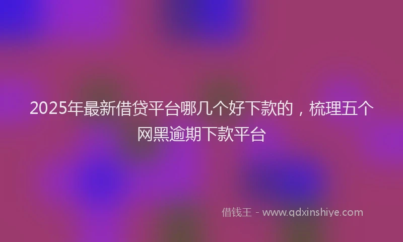 2025年最新借贷平台哪几个好下款的，梳理五个网黑逾期下款平台