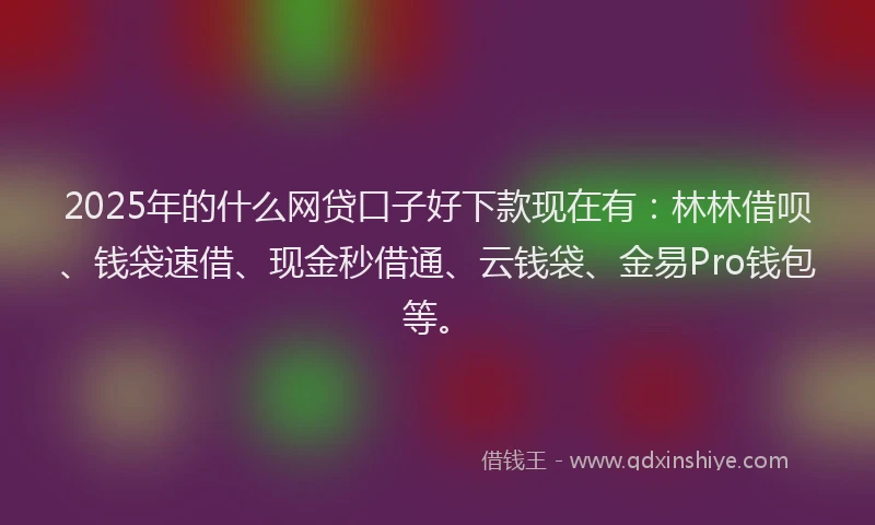 2025年的什么网贷口子好下款现在有：林林借呗、钱袋速借、现金秒借通、云钱袋、金易Pro钱包等。