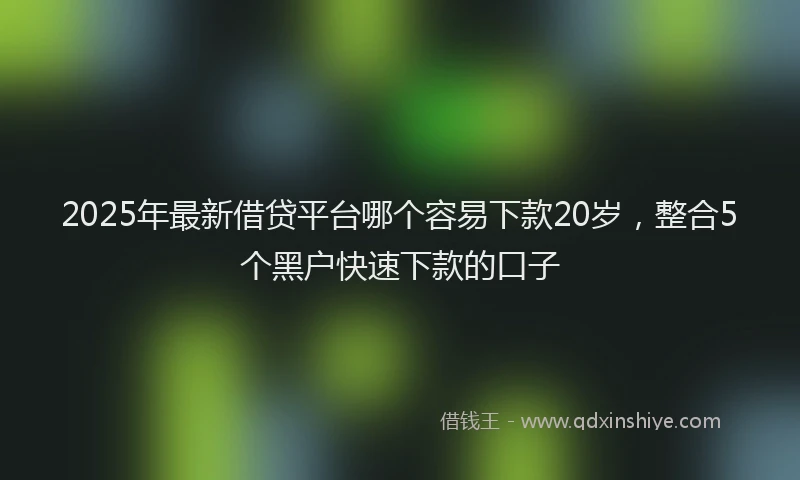 2025年最新借贷平台哪个容易下款20岁，整合5个黑户快速下款的口子