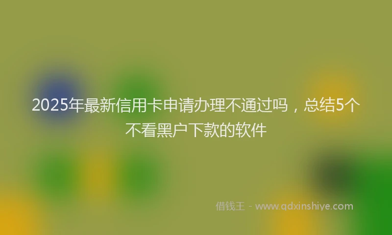 2025年最新信用卡申请办理不通过吗，总结5个不看黑户下款的软件