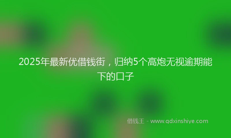 2025年最新优借钱街，归纳5个高炮无视逾期能下的口子