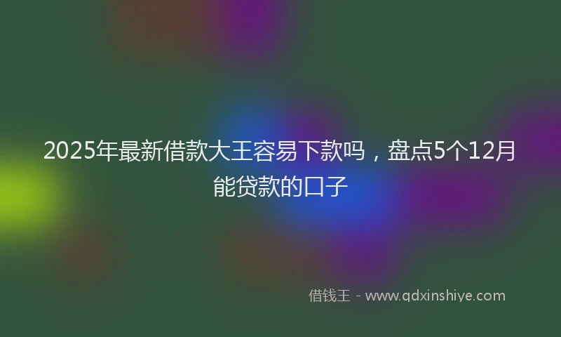 2025年最新借款大王容易下款吗，盘点5个12月能贷款的口子
