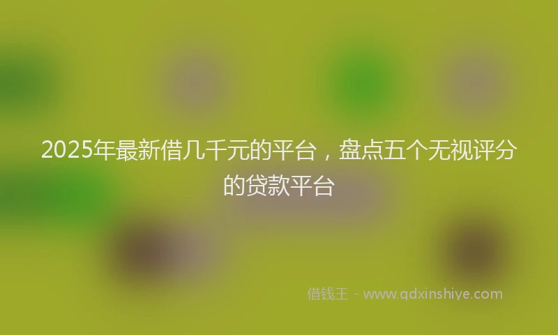 2025年最新借几千元的平台，盘点五个无视评分的贷款平台