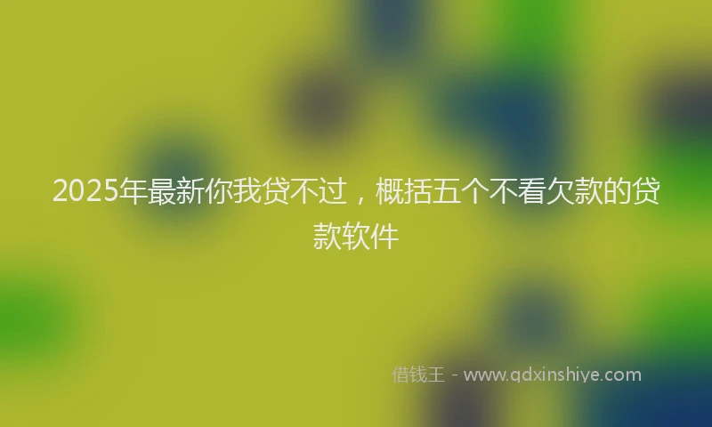 2025年最新你我贷不过，概括五个不看欠款的贷款软件
