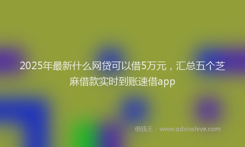 2025年最新什么网贷可以借5万元，汇总五个芝麻借款实时到账速借app