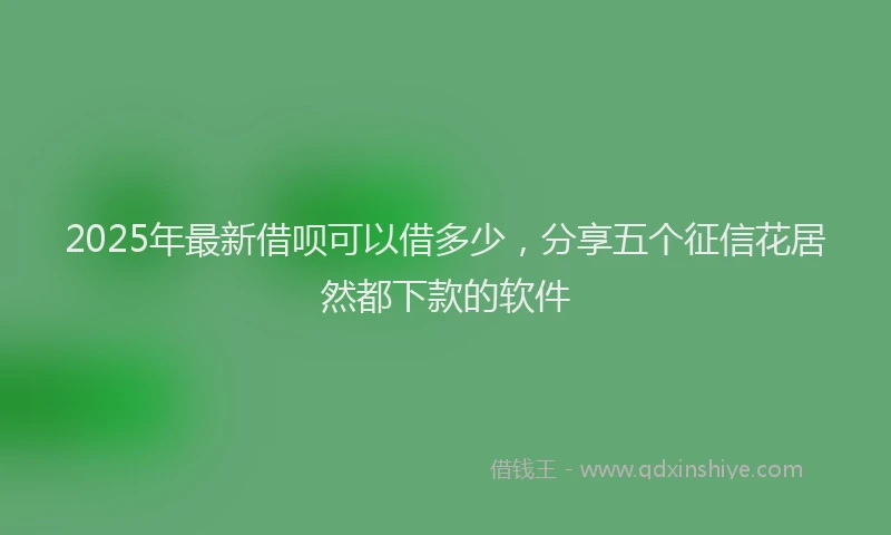 2025年最新借呗可以借多少，分享五个征信花居然都下款的软件