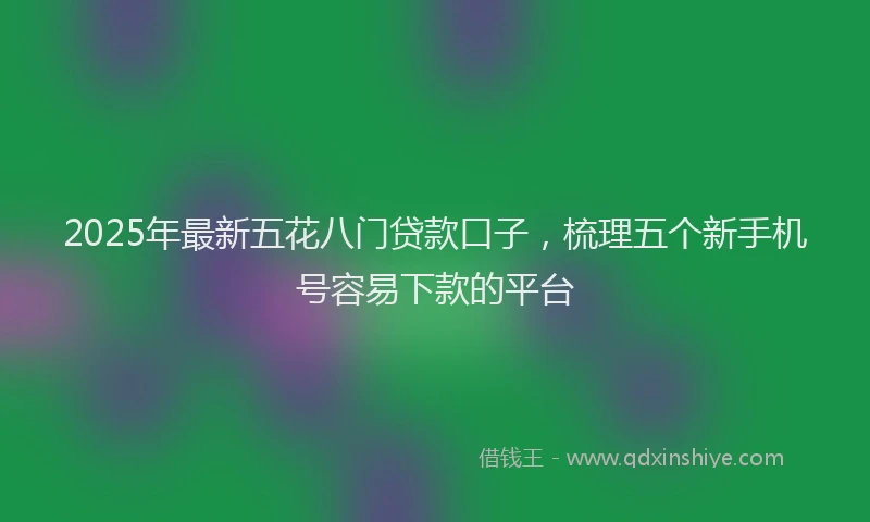 2025年最新五花八门贷款口子，梳理五个新手机号容易下款的平台