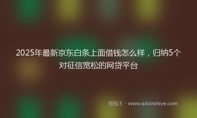 2025年最新京东白条上面借钱怎么样，归纳5个对征信宽松的网贷平台