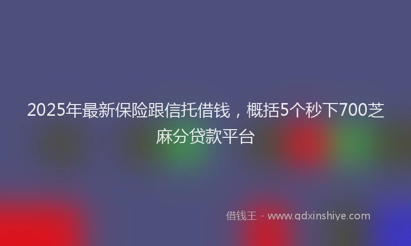 2025年最新保险跟信托借钱，概括5个秒下700芝麻分贷款平台