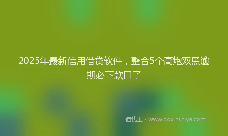 2025年最新信用借贷软件，整合5个高炮双黑逾期必下款口子