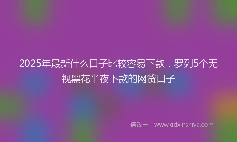 2025年最新什么口子比较容易下款，罗列5个无视黑花半夜下款的网贷口子