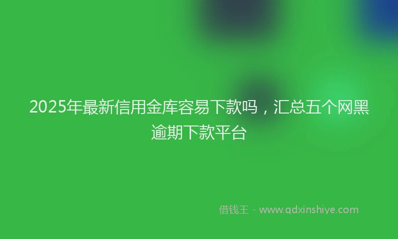 2025年最新信用金库容易下款吗，汇总五个网黑逾期下款平台