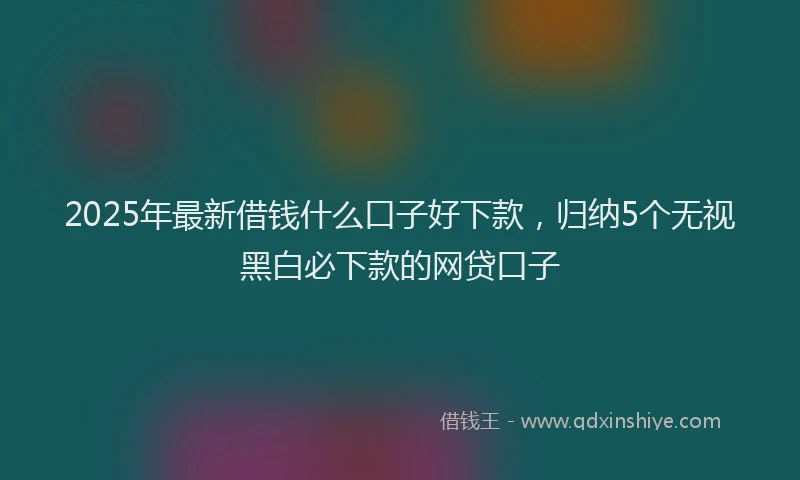 2025年最新借钱什么口子好下款，归纳5个无视黑白必下款的网贷口子